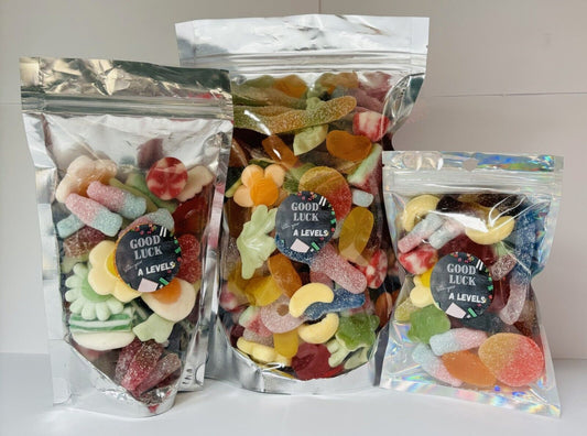 Well Done On Your A Levels Pick N Mix Gummy Fizzy Non Sweets Pouch Gift Present