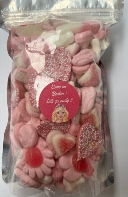 Barbie Inspired Themed Gummy Jelly Sweet Pouch Cinema Movie Mix Party Bag Kids Pink Pick n Mix