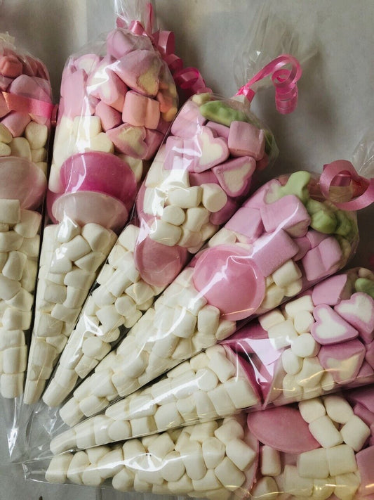 Gluten & Dairy Free Sweet Candy Cones Sweets Party Filled Sweet Gift Cone Pink