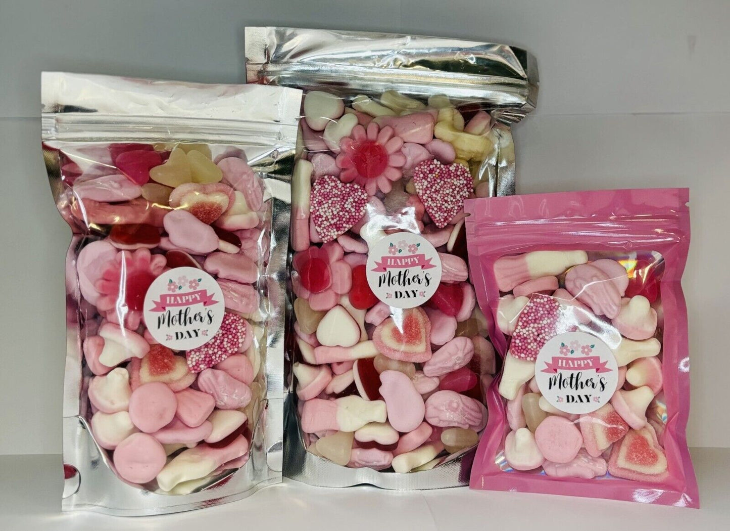 Happy Mothers Day Pink Filled Pick N Mix Sweet Treat Pouch Present Gift