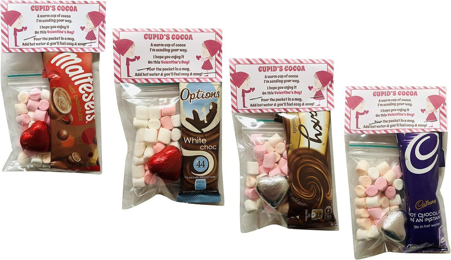 Cupid's Cocoa Valentines Day Hot Chocolate, Marshmallows & Heart Date Night Gift