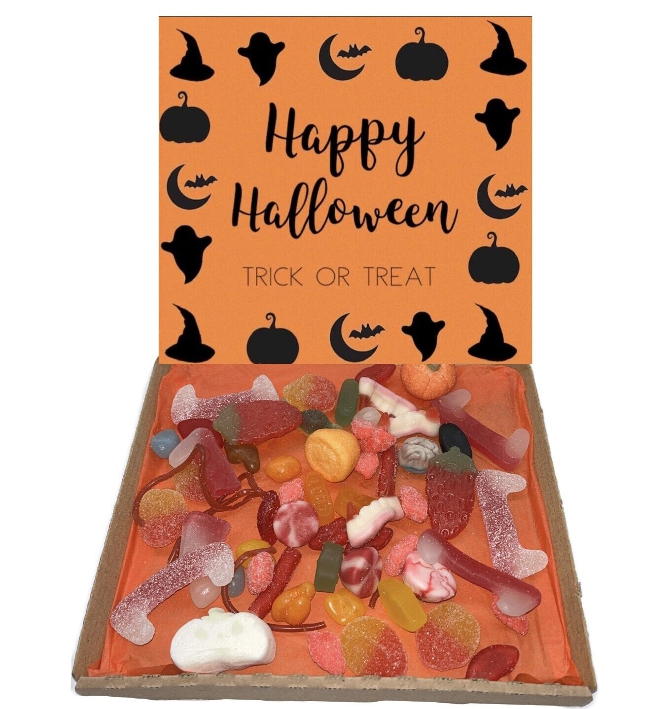 Happy Halloween Gift Pick n Mix Retro Gummy Sweets Hamper Present Trick or Treat