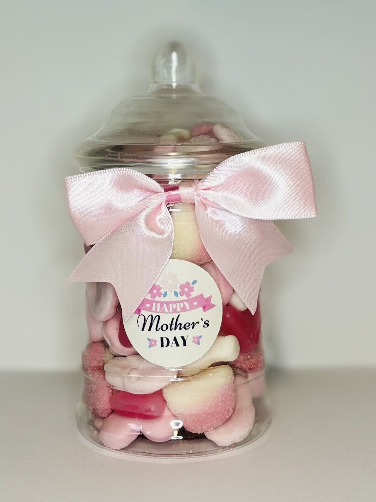 Happy Mothers Day Mum Filled Pink Pick N Mix Gummy Sweet Jar Gift Present