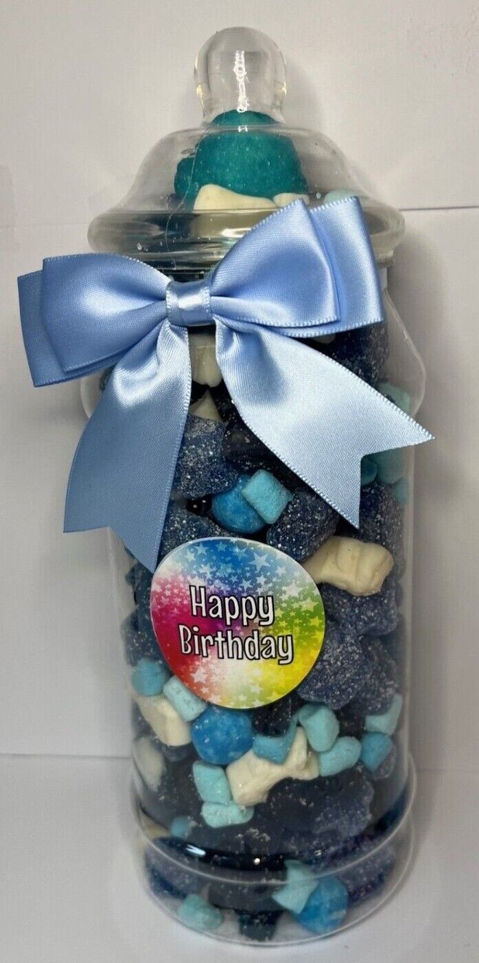 Happy Birthday Filled Pick N Mix Sweet Victorian Jar Gift Personalised Present