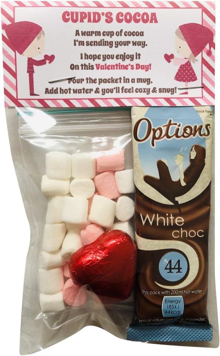 Cupid's Cocoa Valentines Day Hot Chocolate, Marshmallows & Heart Date Night Gift