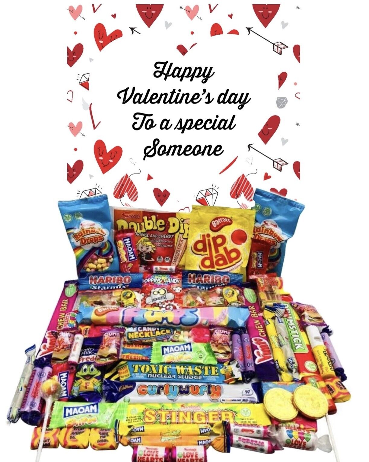 Happy Valentines Day Retro Sweet Candy Hamper Gift Present Special Husband Wife