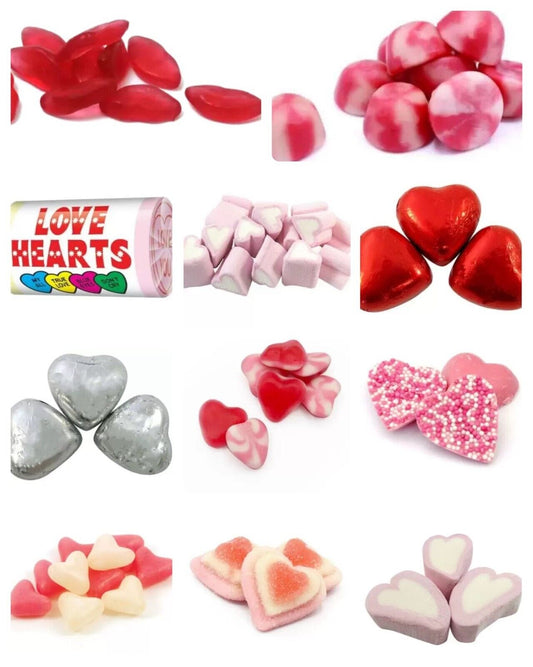 Valentines Day Love Heart Red Pink Pick N Mix Sweets Candy Buffet Gift Present