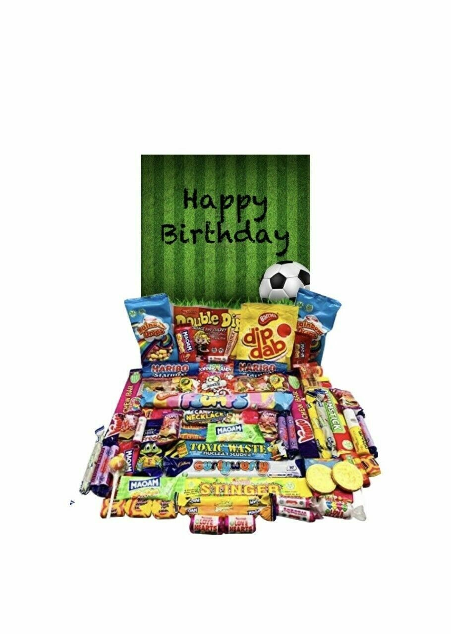 Personalised Happy Birthday Retro Pick N Mix Sweet Box Hamper Gift Present chews