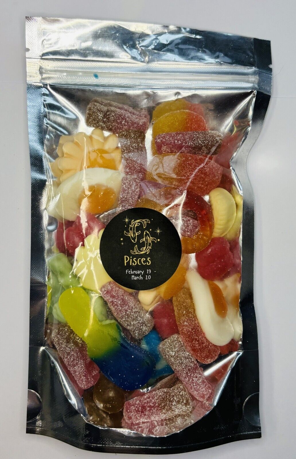 Zodiac Star Sign Astrology Pick n Mix Sweet Gummy Treat Pouch Gift 100g