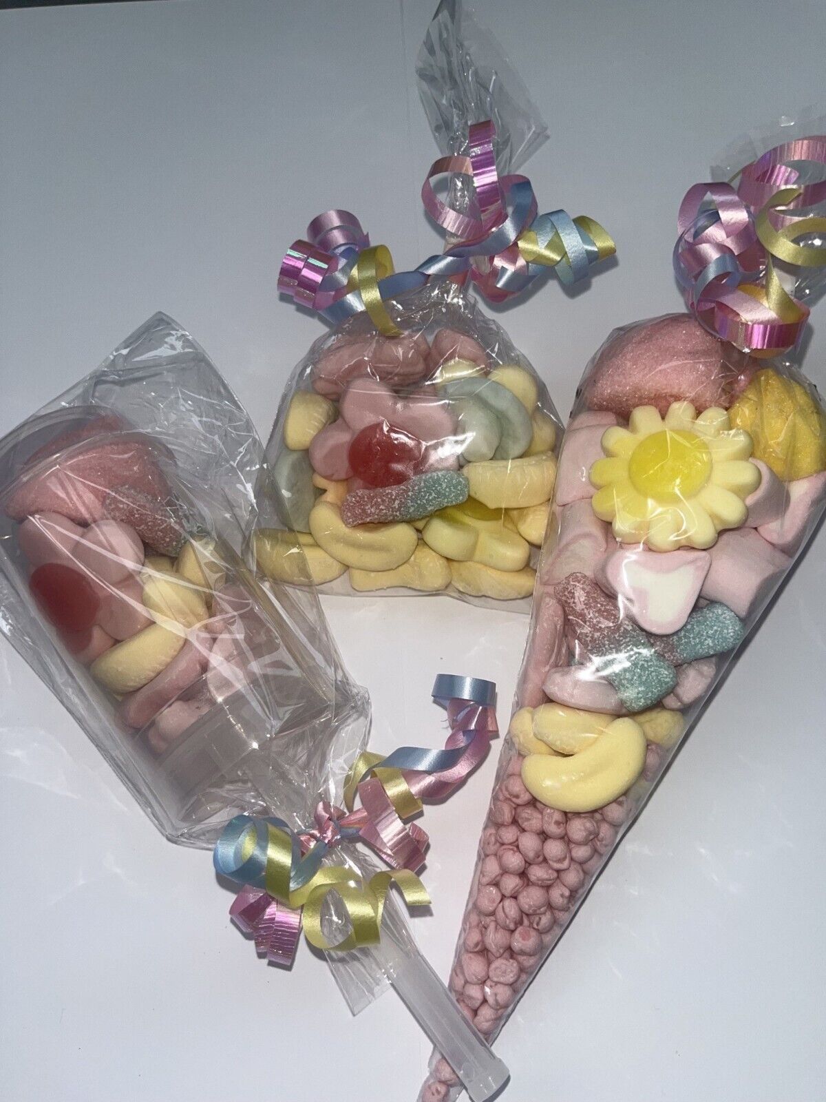 Pastel Birthday Favours Sweet Candy Cones Sweets Party Bags Filled Push Pop