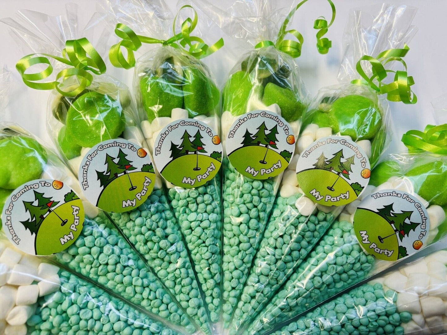 Green Golf Sweet Candy Cones Sweets Party Bags Filled Bag Sweet Gift Pouch