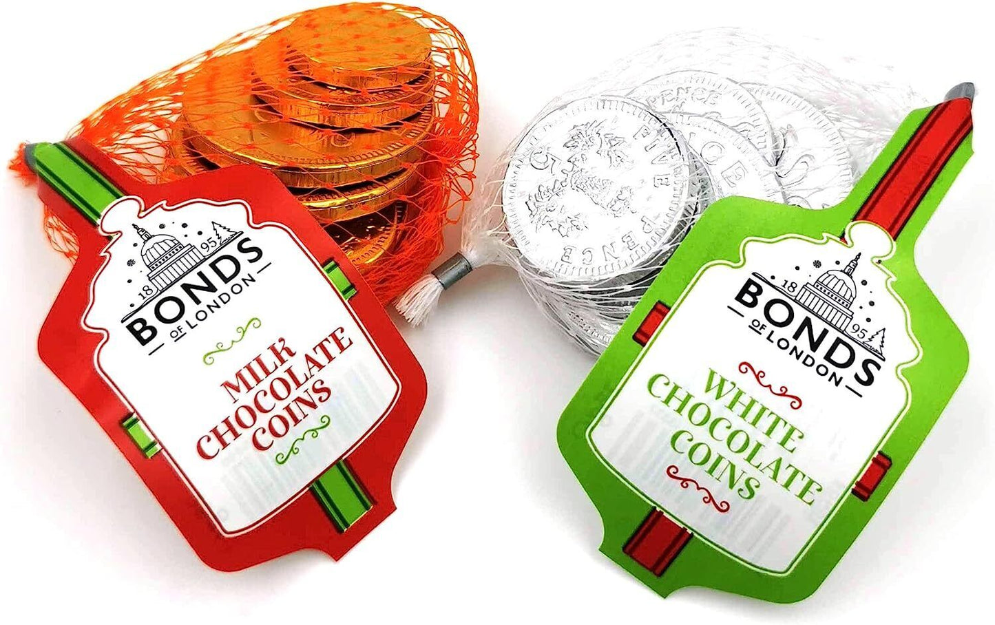 Bonds of London Christmas Eve Candy Cane & Chocolate Coins Bundle Stocking