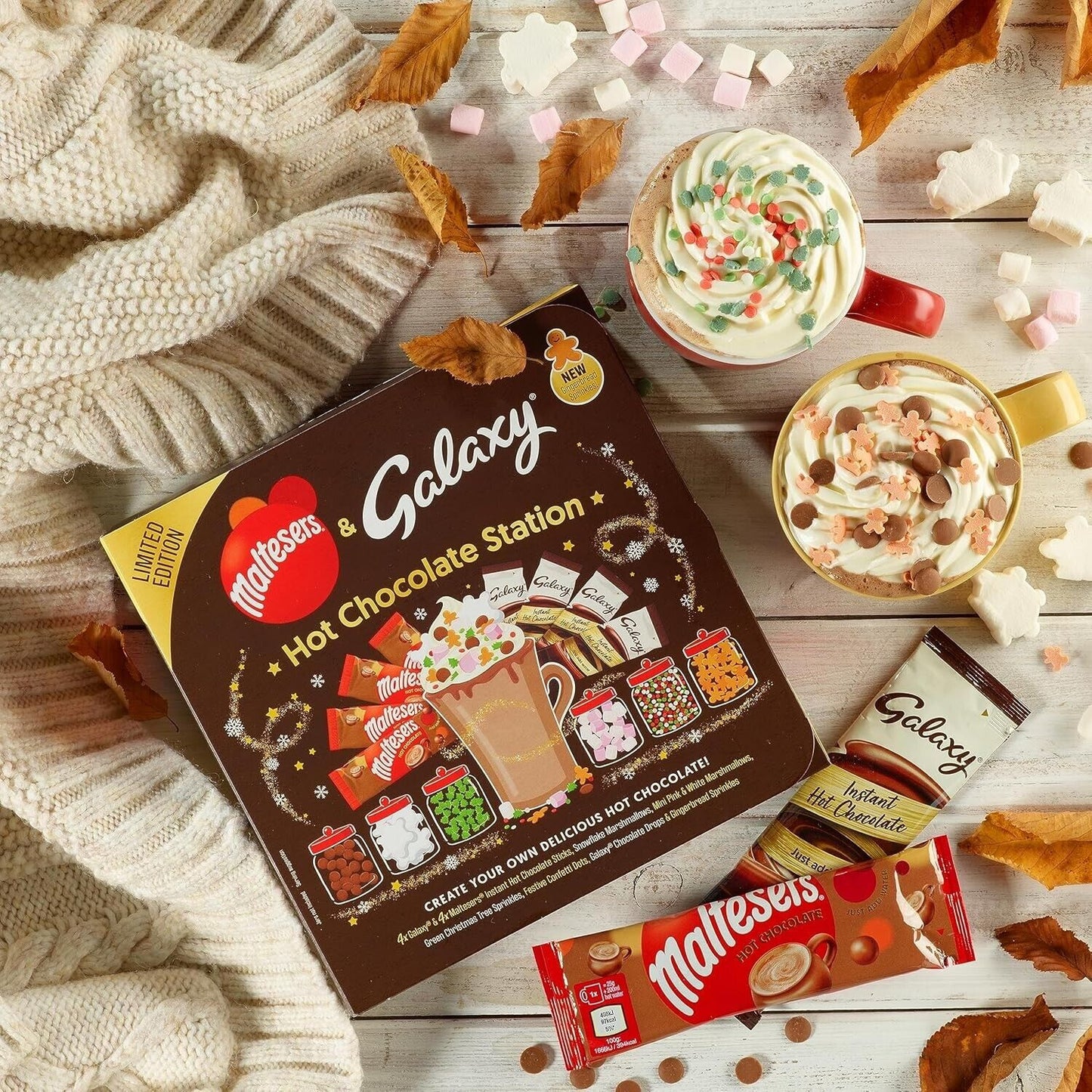 Maltesers & Galaxy Hot Chocolate Marshmallows Station Christmas Gift Set