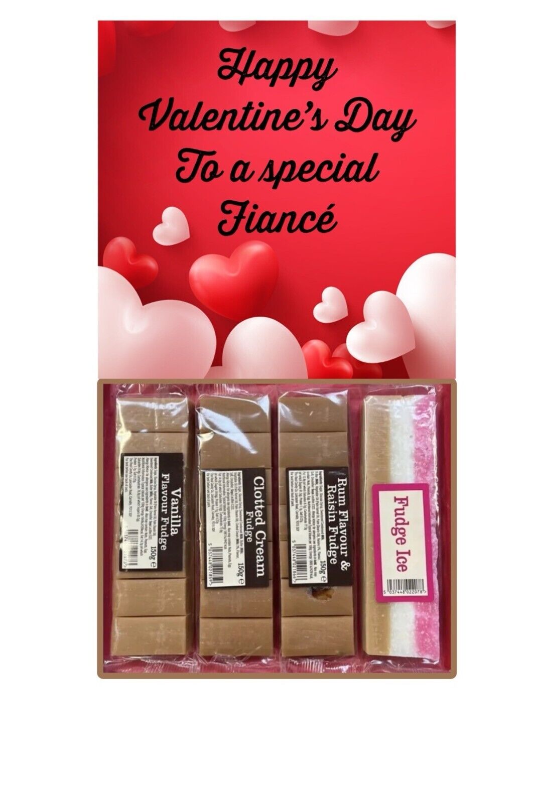 Happy Valentines Day Fudge Assortment Hamper Gift Present Special Husband Wife