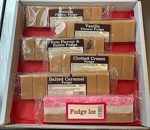 Personalised Gift 6 Bars Large Real Candy Fudge Vanilla Sweet Hamper