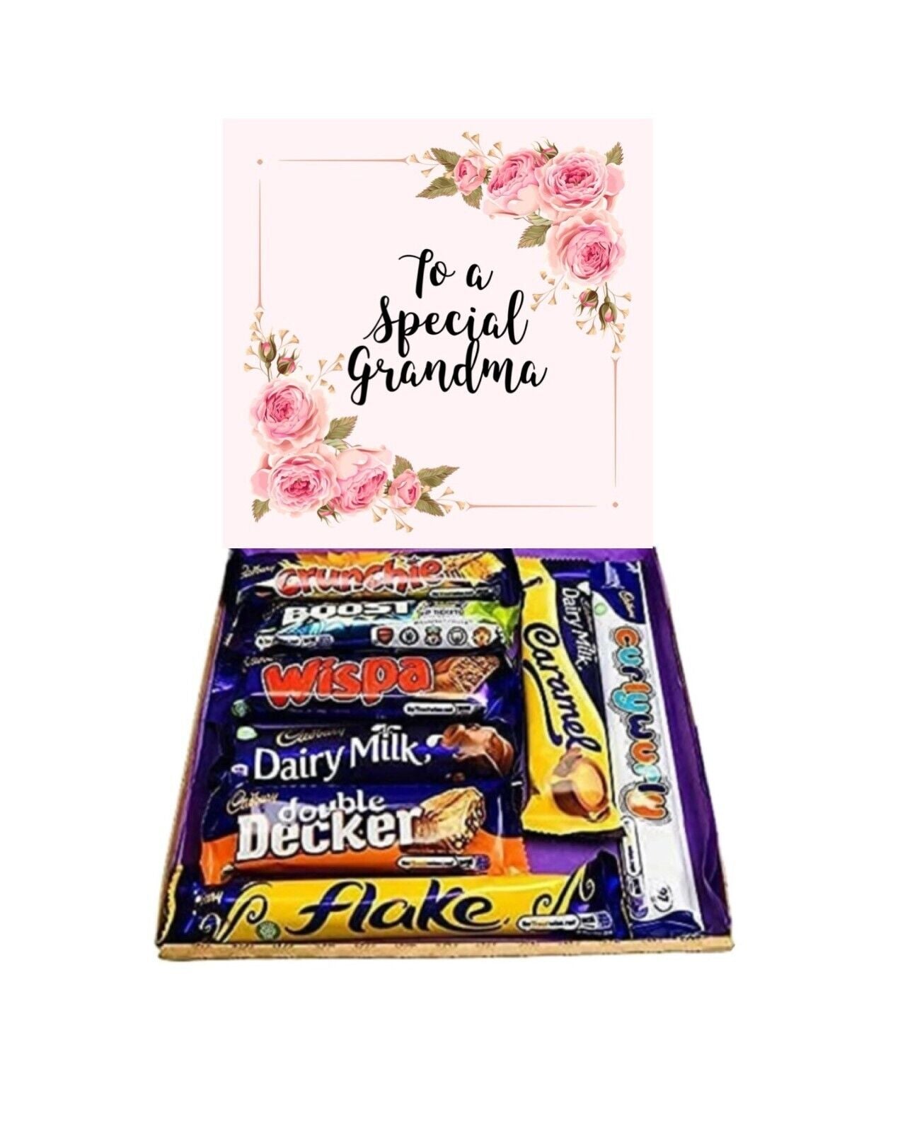 Special Grandma Pink Flowers Gift Pick n Mix Sweets Chocolate Hamper Present