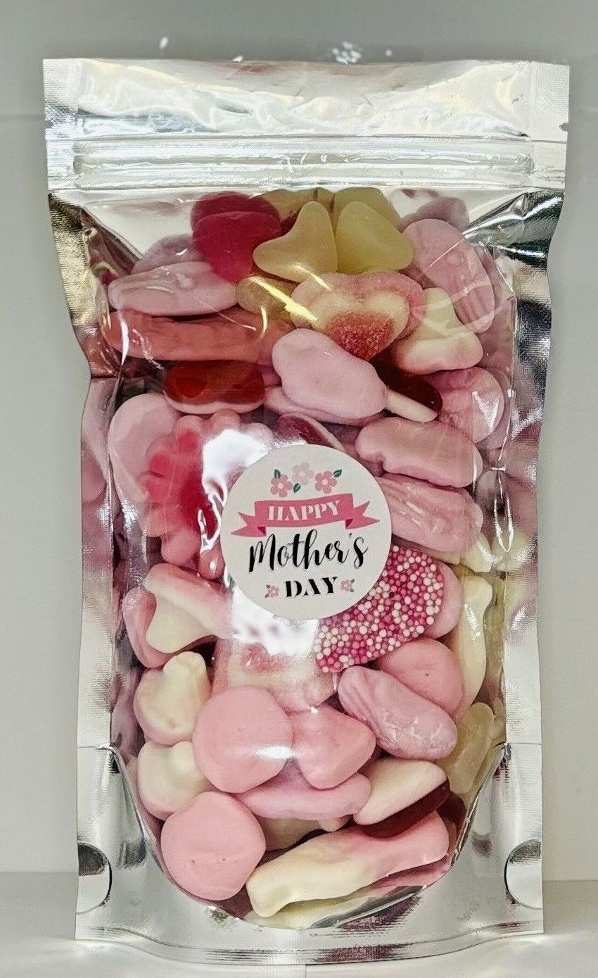 Happy Mothers Day Pink Filled Pick N Mix Sweet Treat Pouch Present Gift