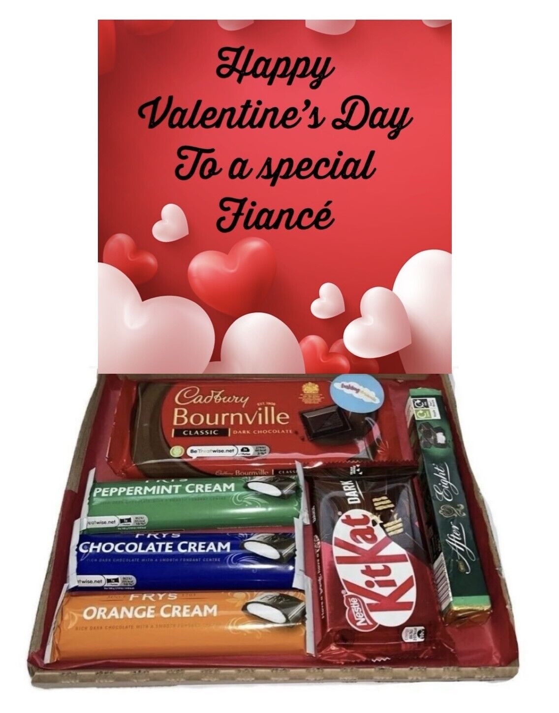 Happy Valentines Day Dark Chocolate Hamper Gift Present Fiance Husband Wife