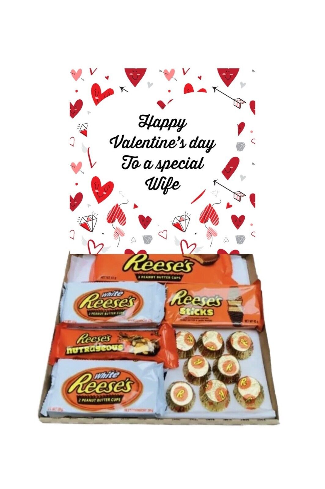 Happy Valentines Day Reese Chocolate Hamper Gift Present Special Husband Wife