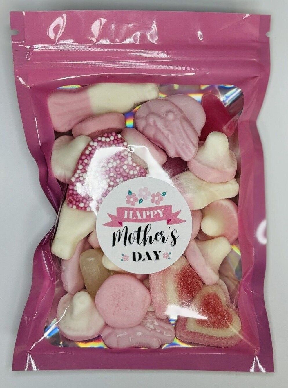 Happy Mothers Day Pink Filled Pick N Mix Sweet Treat Pouch Present Gift