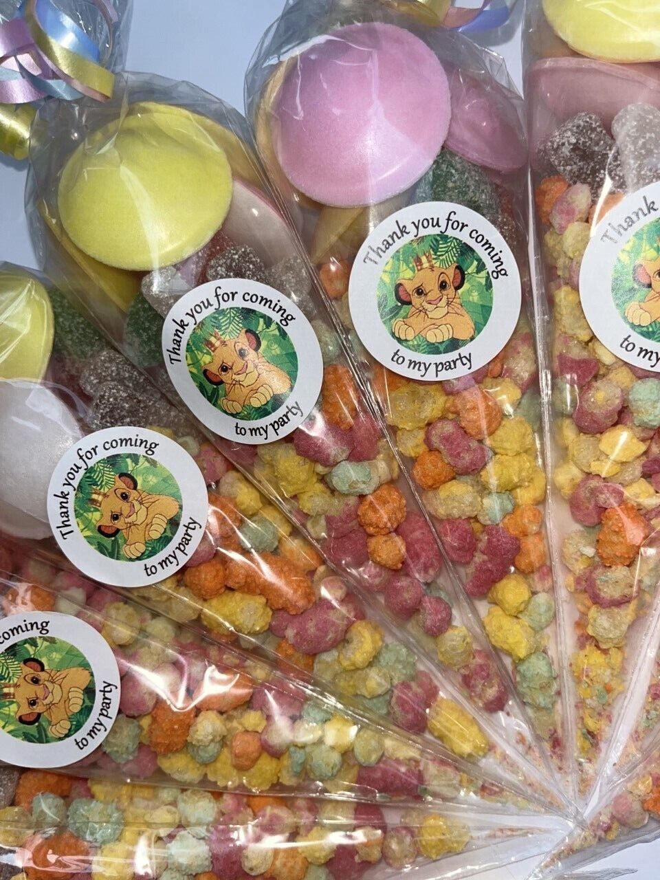 Filled Vegetarian Baby Birthday Party Kids Sweet Cones Party Bags Candy