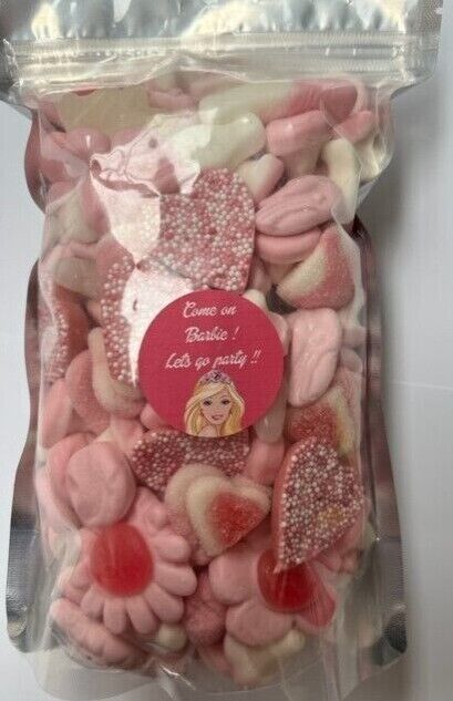 Barbie Inspired Themed Gummy Jelly Sweet Pouch Cinema Movie Mix Party Bag Kids Pink Pick n Mix