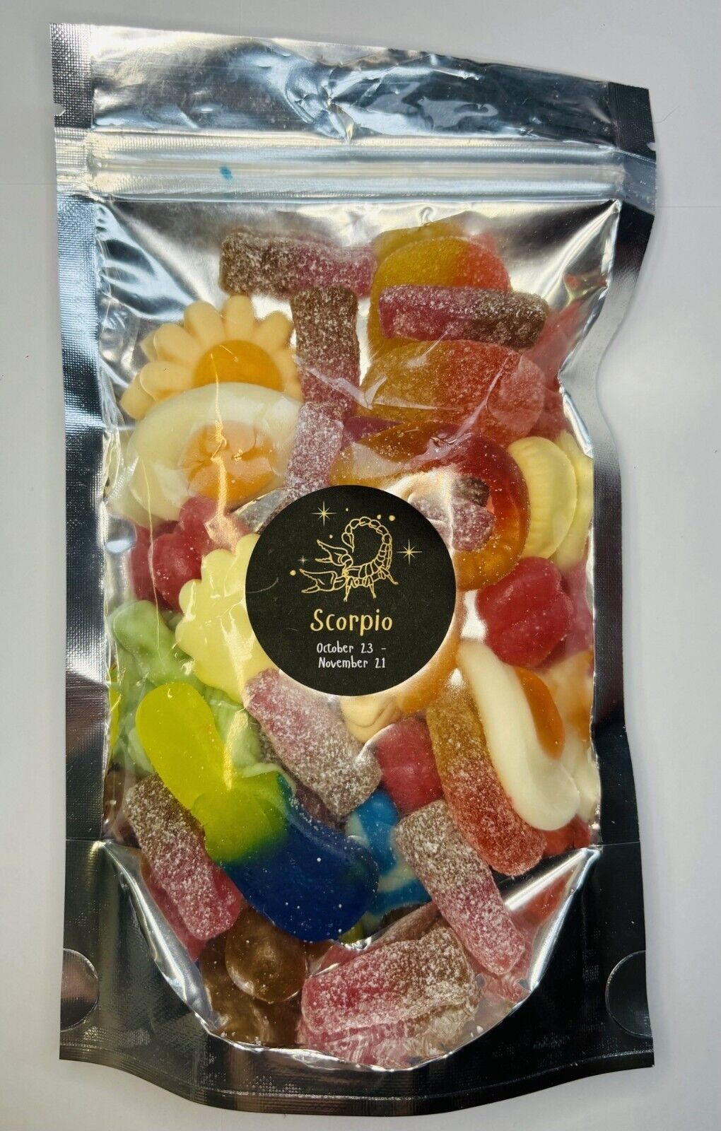 Zodiac Star Sign Astrology Pick n Mix Sweet Gummy Treat Pouch Gift 100g