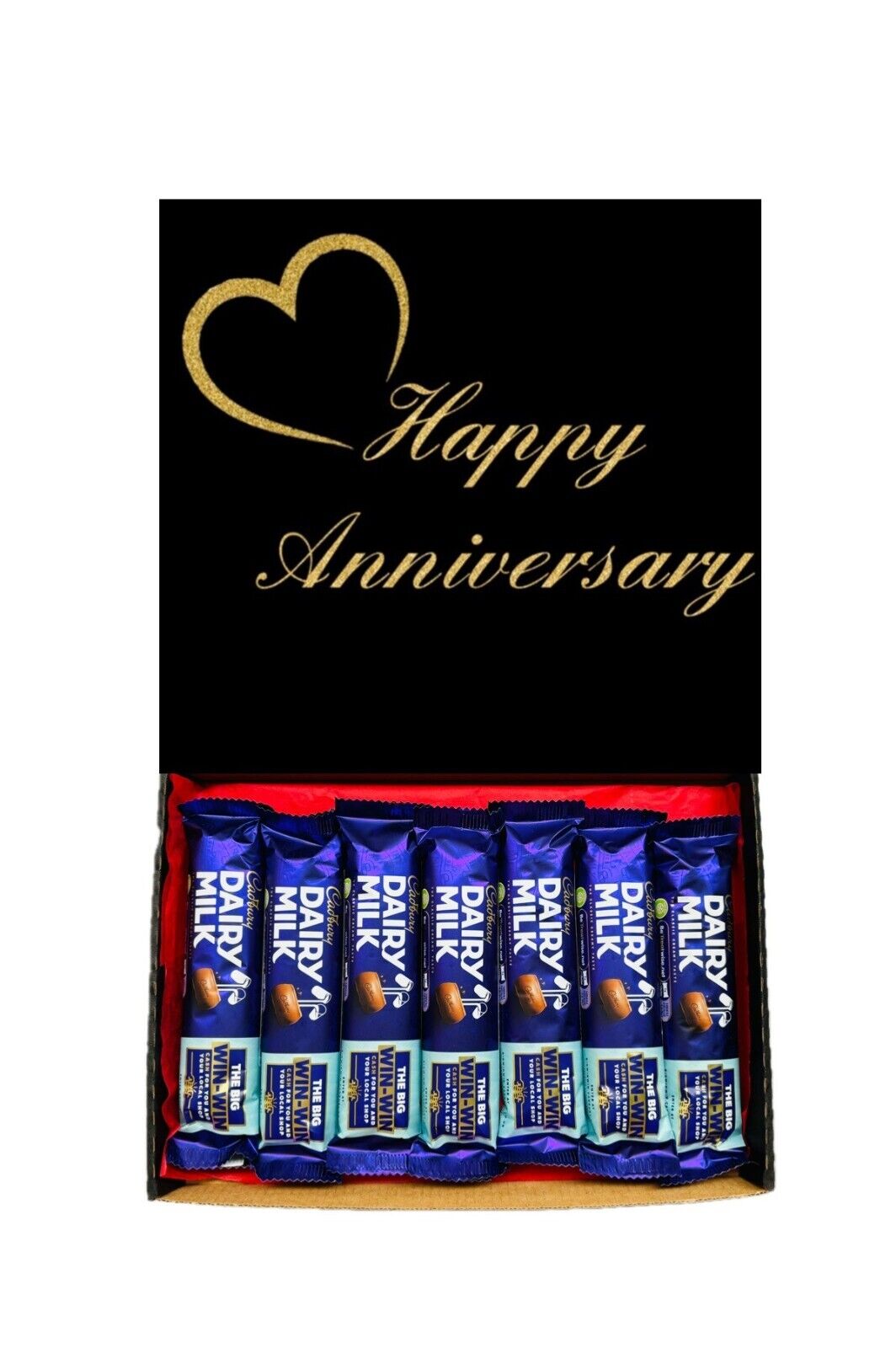 Happy Anniversary Gift Cadbury Chocolate Hamper Wispa Boost Freddo Flake Twirl