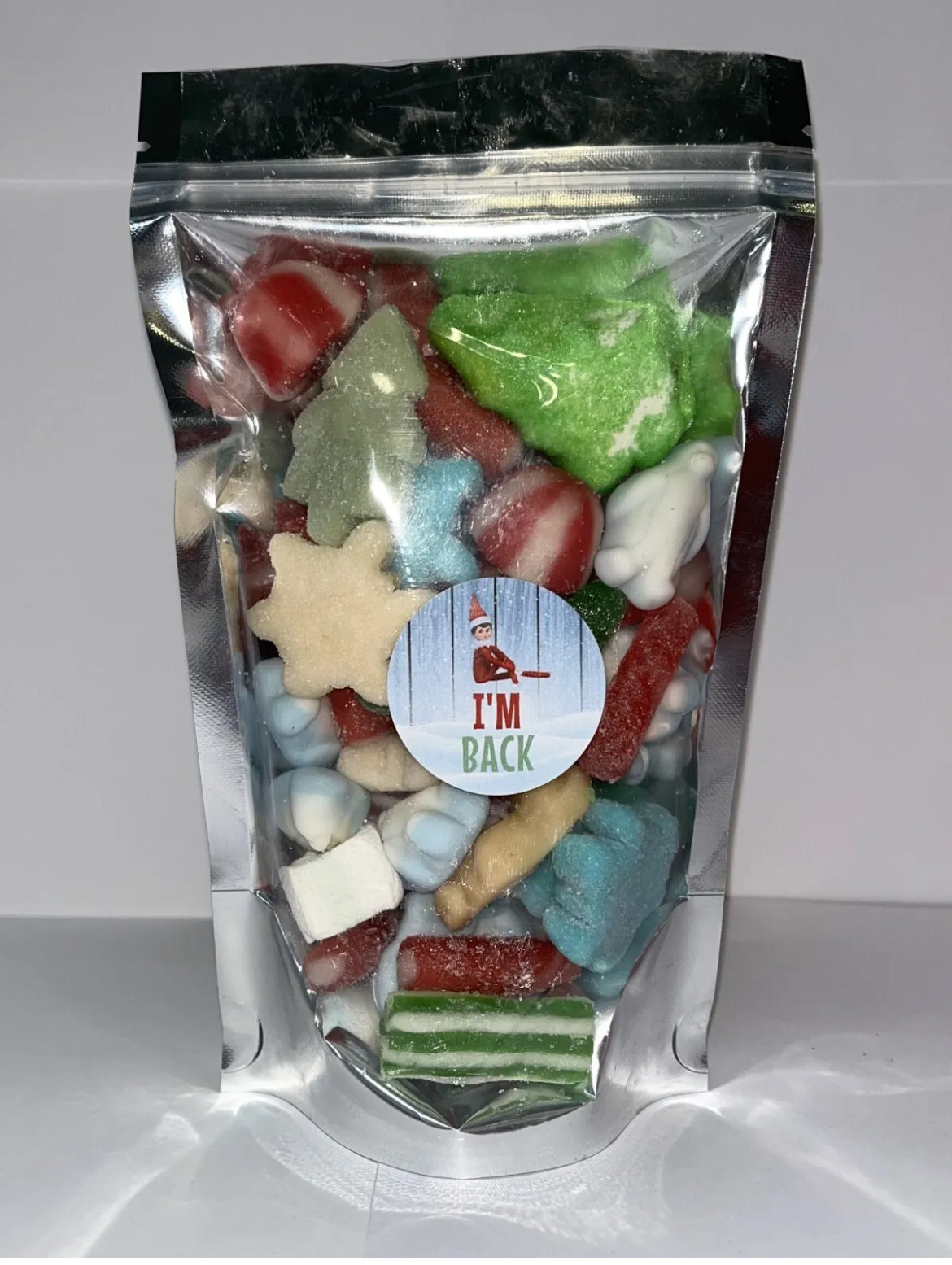 Im Back Elf Sweets  Pick N Mix Gummy Sweets Pouch Gift Hamper Sweet Present