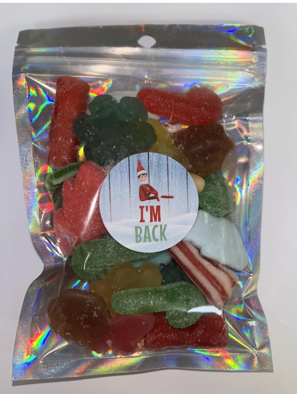 Im Back Elf Sweets  Pick N Mix Gummy Sweets Pouch Gift Hamper Sweet Present