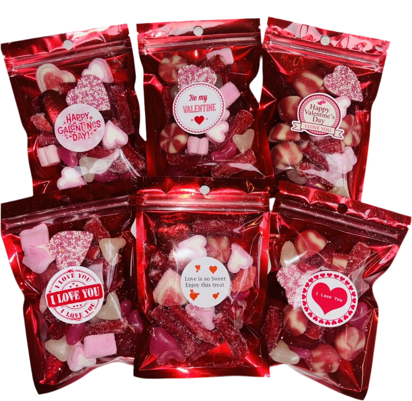 Galentines Valentines Day Filled Pick N Mix Sweet Treat Pouch Love Heart 100g