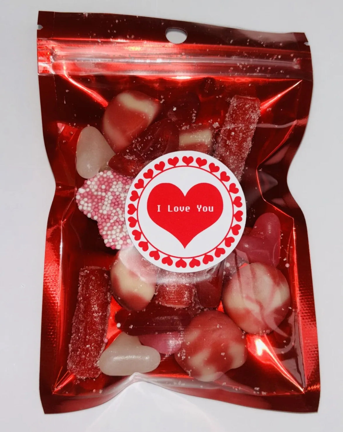 Galentines Valentines Day Filled Pick N Mix Sweet Treat Pouch Love Heart 100g