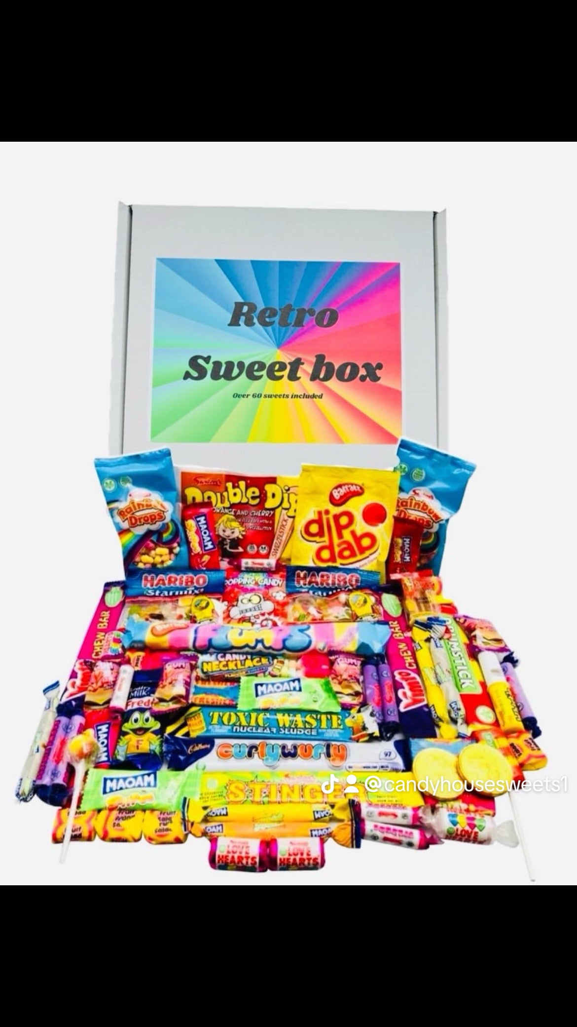 Personalised Christmas Ultimate Retro Box Gift Hamper over 60 sweets