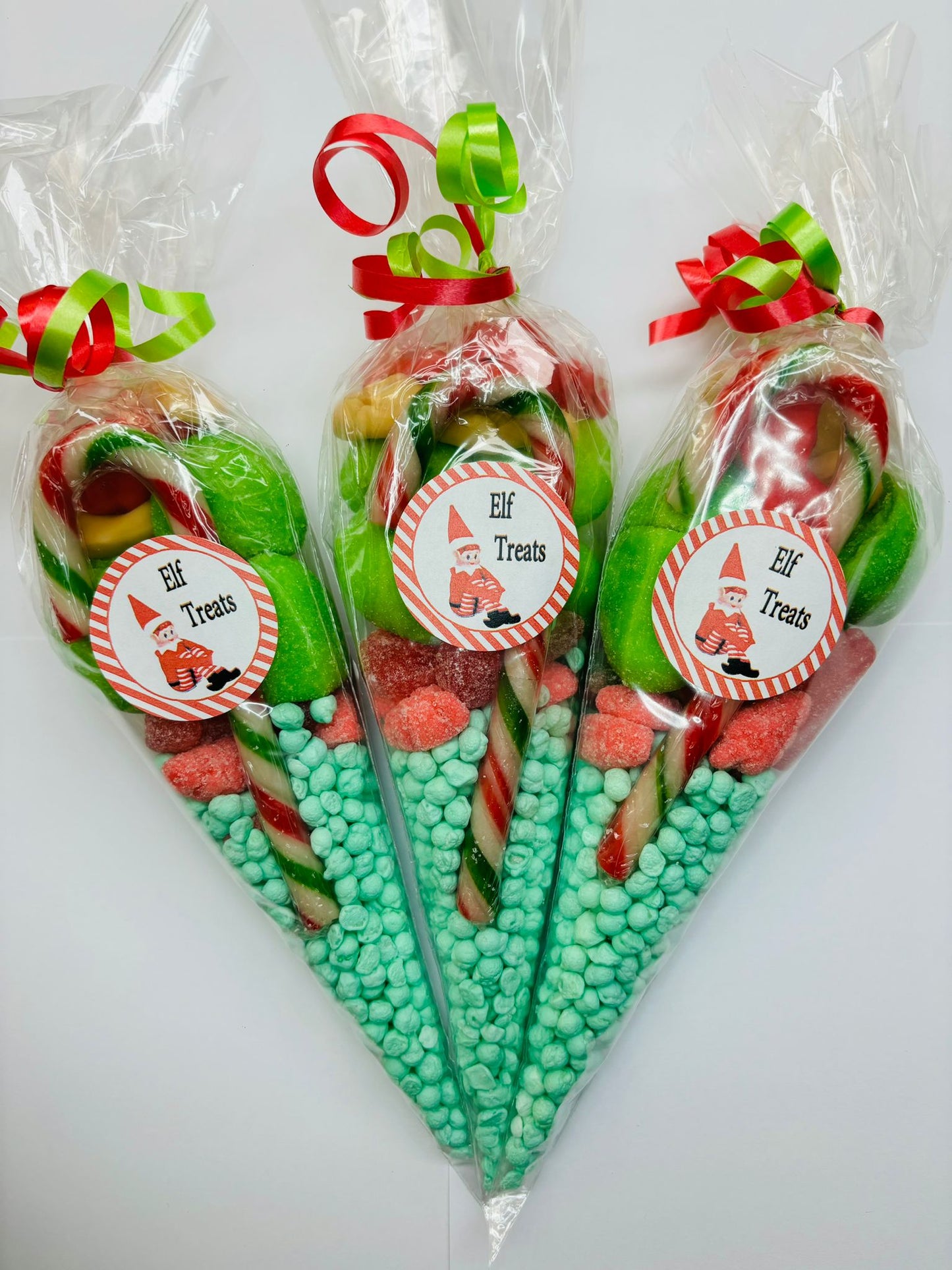 Christmas Elf Treats Milkshake, Hot Chocolate or Sweet Filled Cone Party Cones