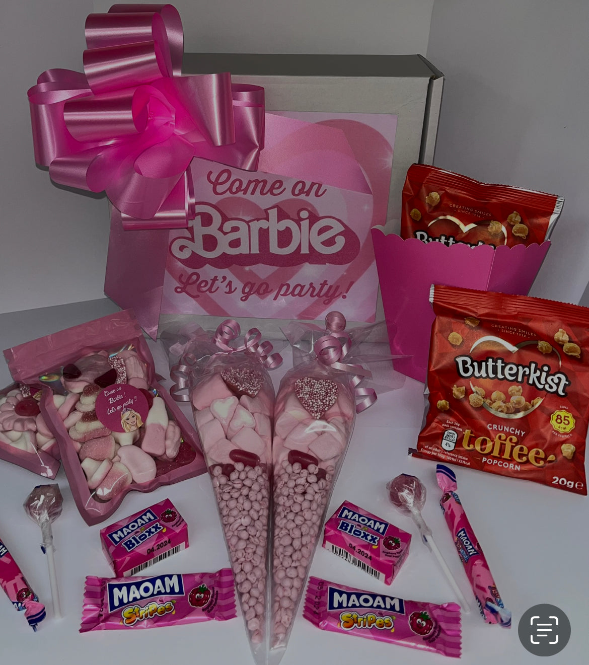 Amazing Barbie Inspired Themed Movie Night Popcorn sweet cone lollipop💕