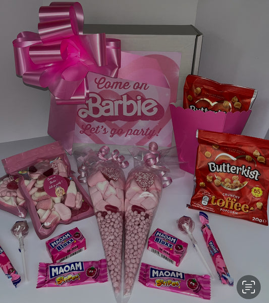 Amazing Barbie Inspired Themed Movie Night Popcorn sweet cone lollipop💕