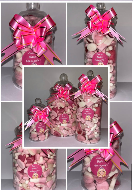 Barbie Filled Sweet jars Small Medium large gift