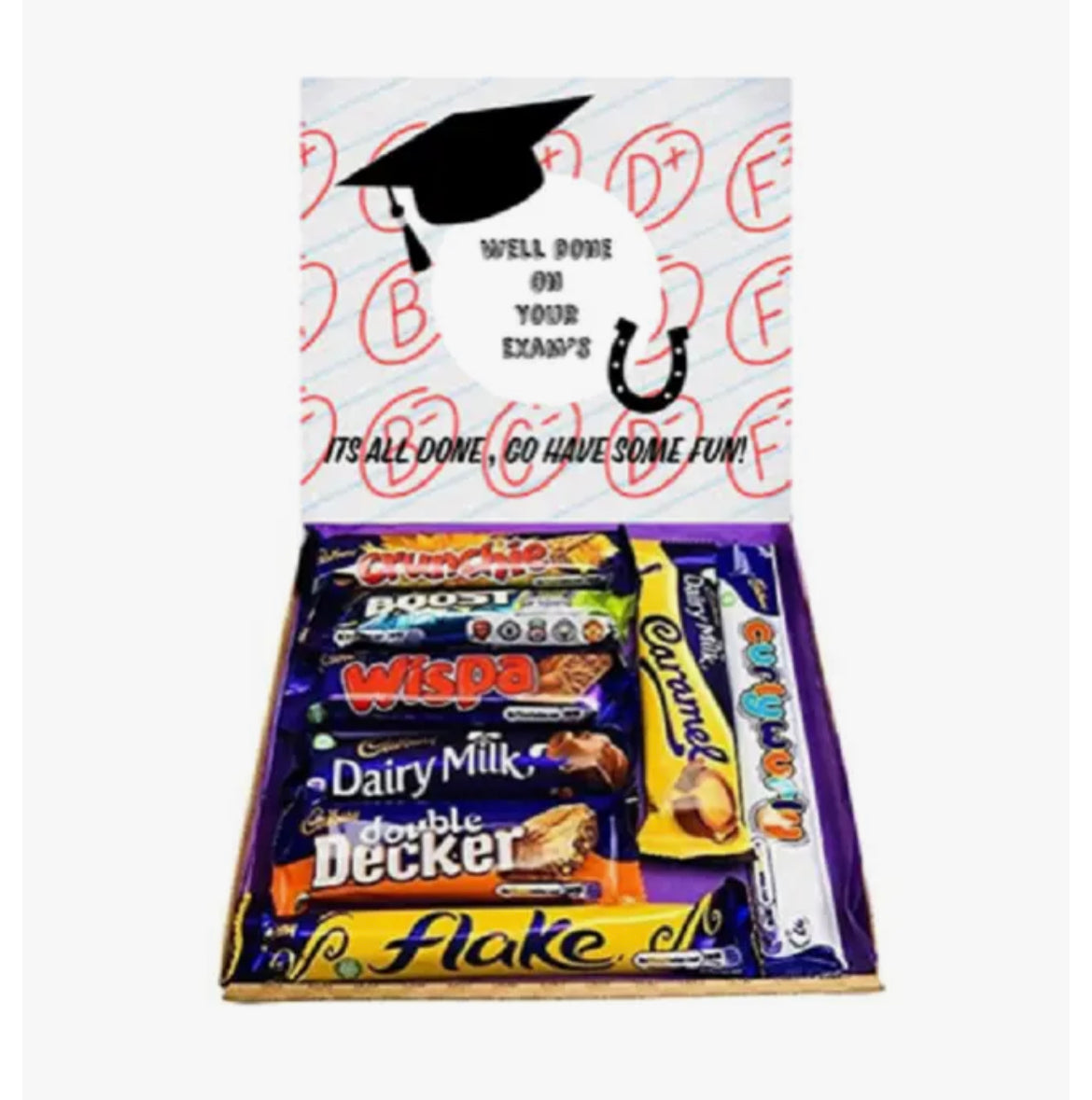 A* Well Done on your exams Cadburys Sweet Box Hamper