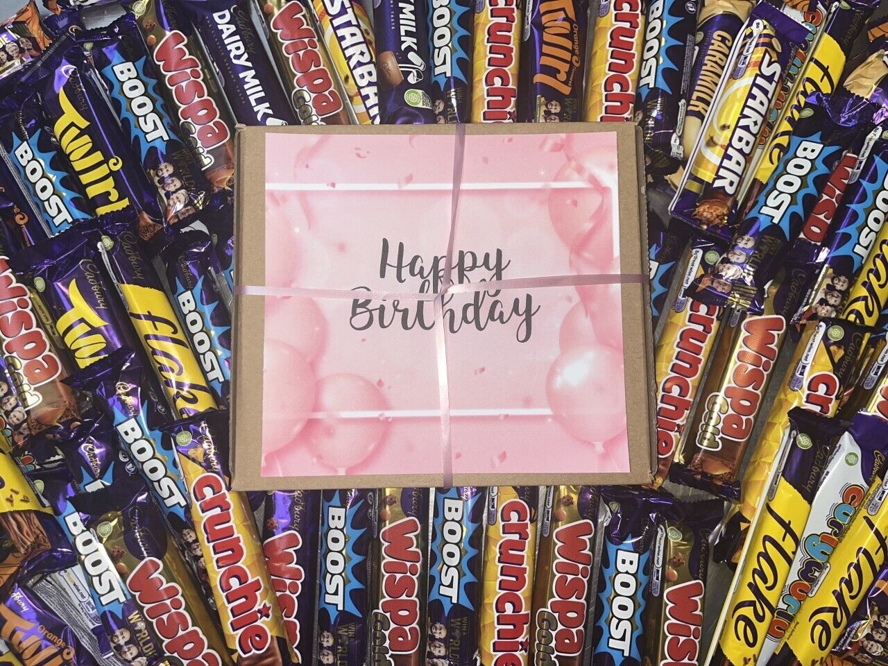 Happy Birthday Pink Chocolate Gift  Present Cadbury’s Hamper Sweet Box