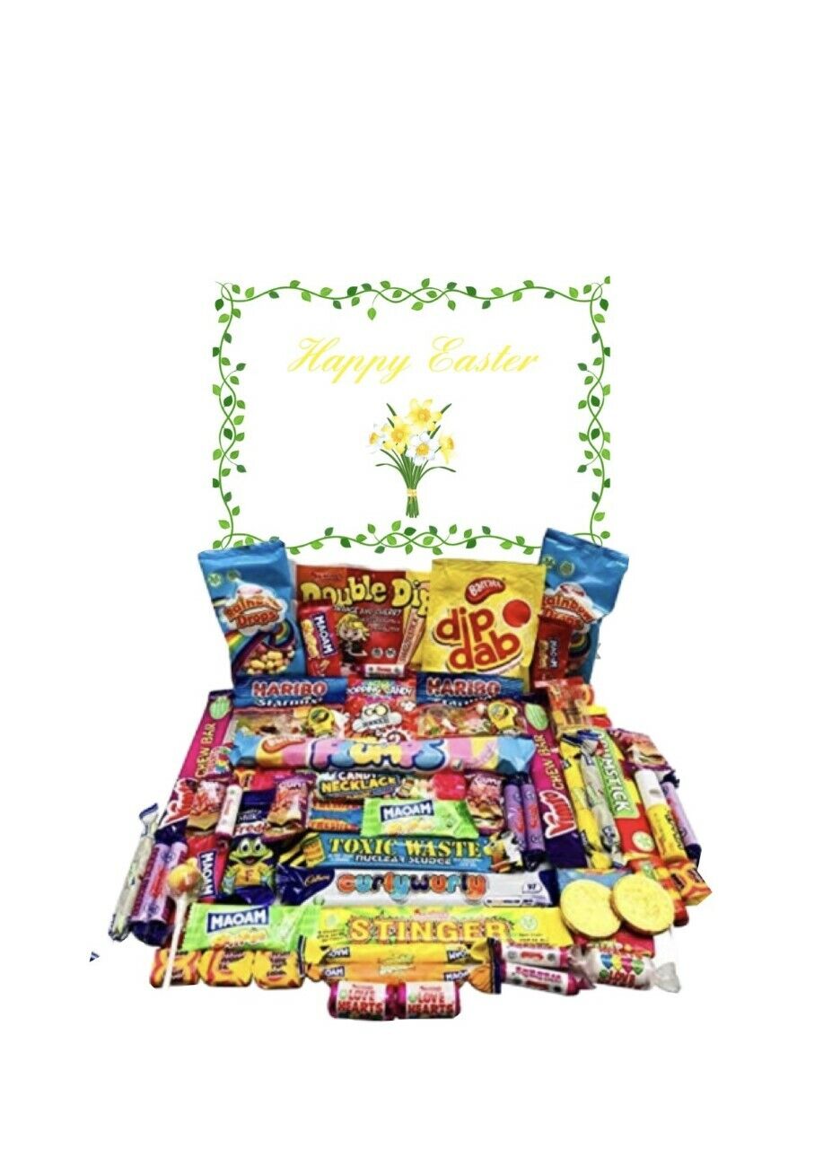 Happy Easter Gift Ultimate Retro Kids Sweets Box Sweet Candy Hamper Present