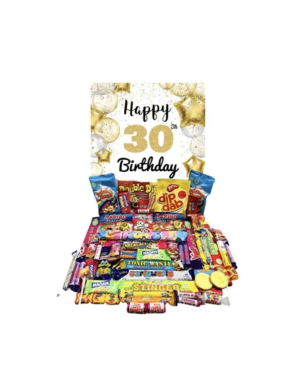 Personalised Happy 30th Birthday Pick Mix Ultimate Retro Sweets Box Hamper Gift