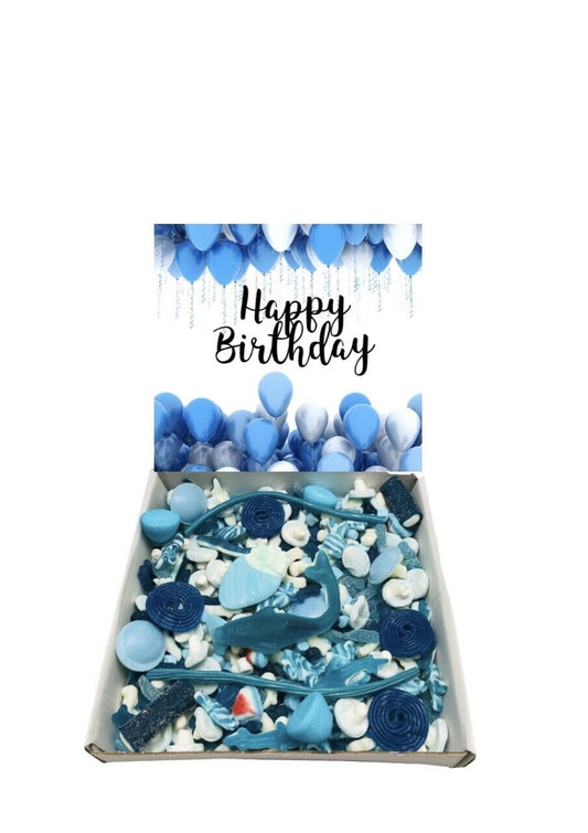 Happy Birthday Gift Pick Mix 1kg Blue Sweets Selection Box Gummy Sweet Hamper