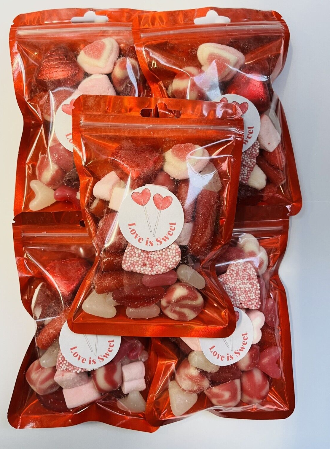 Love Is Sweet Gummy Jelly Sweet Pouch Party Bag Pick Mix Red Gift Anniversary