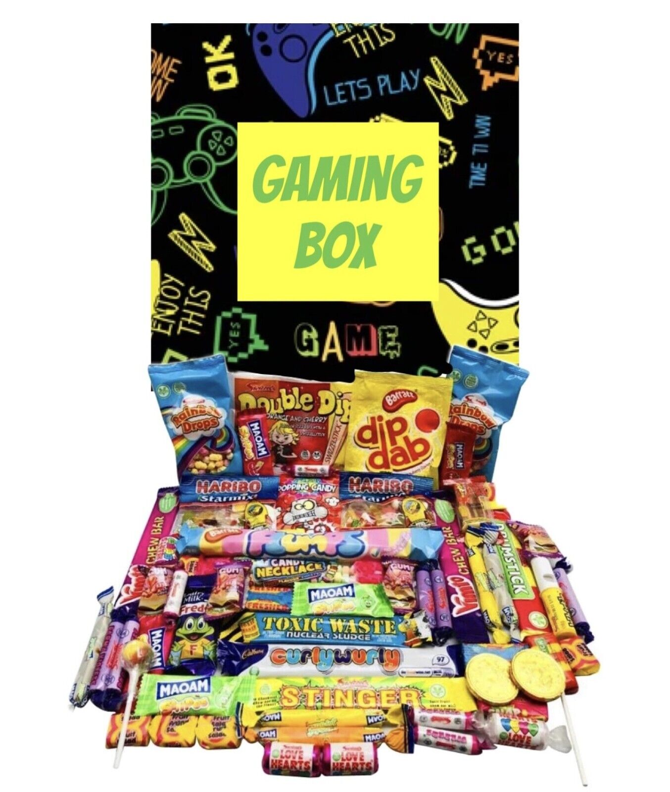 Gaming Gamer Pick N Mix Ultimate Retro Sweets Box Sweet Candy Hamper Dib Dab