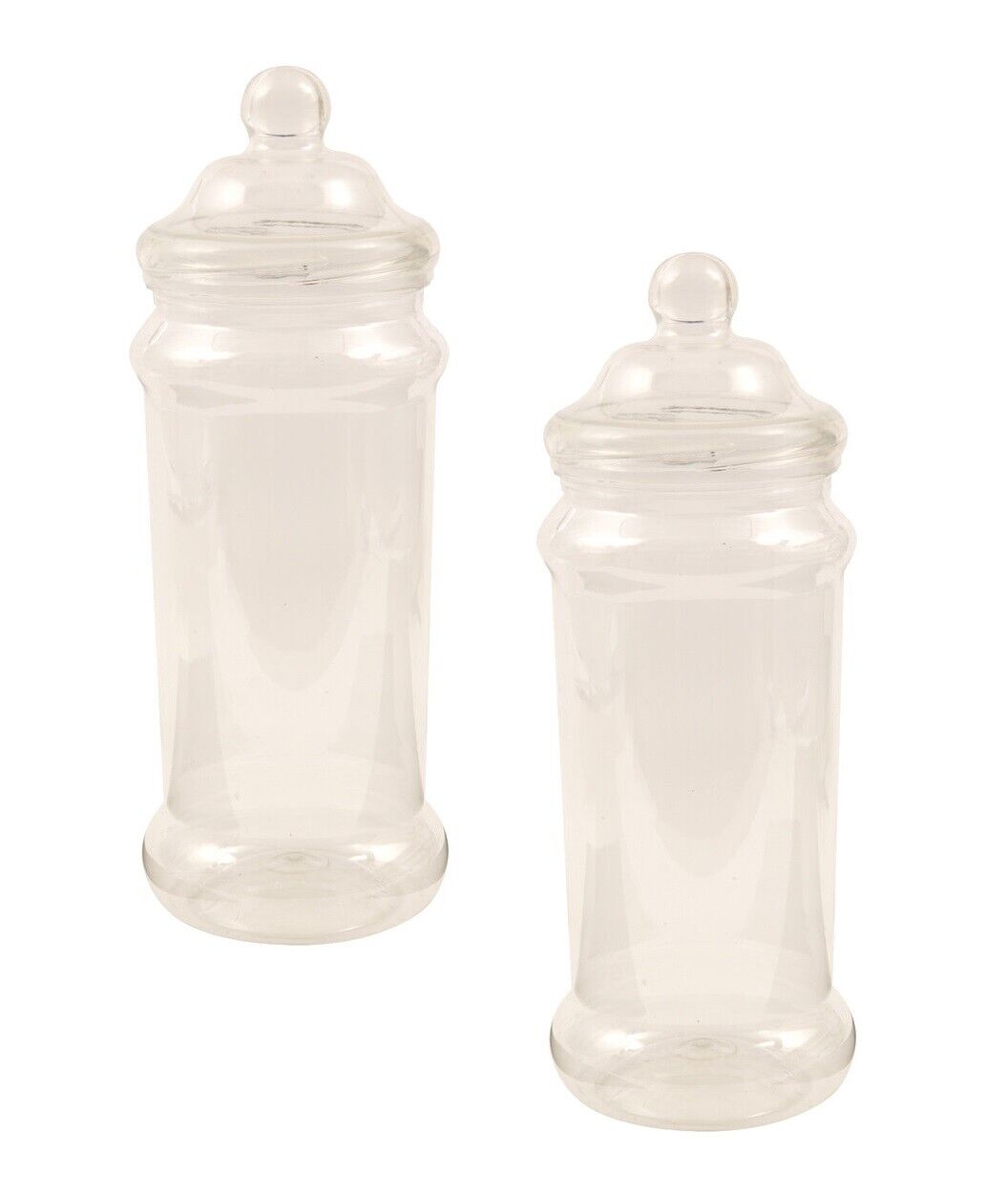 Candy Cart Buffet Party Victorian Style Clear Plastic Sweet Jar 2.5L Set of 2