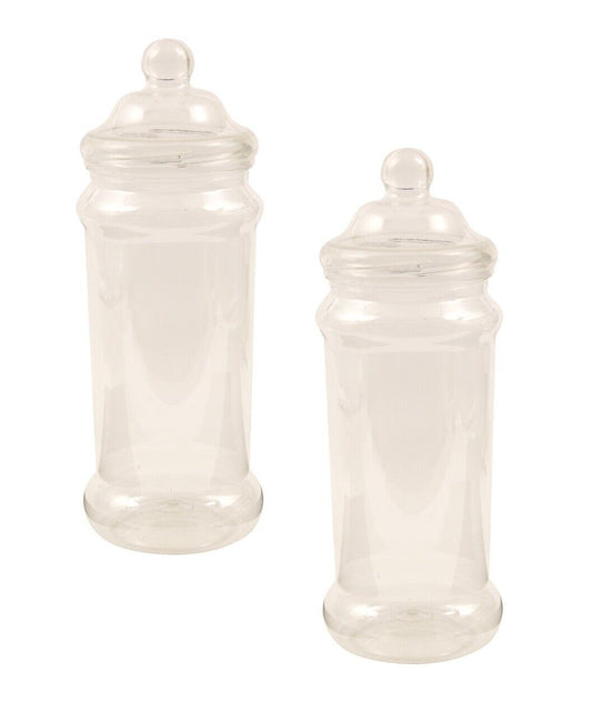 Candy Cart Buffet Party Victorian Style Clear Plastic Sweet Jar 2.5L Set of 2