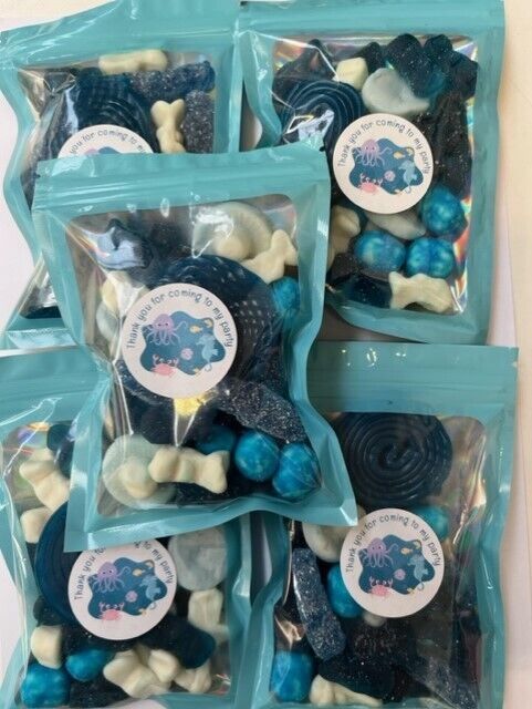 Under The Sea Birthday Gummy Jelly Sweet Pouch Mix Party Bag Kids Blue Pick Mix