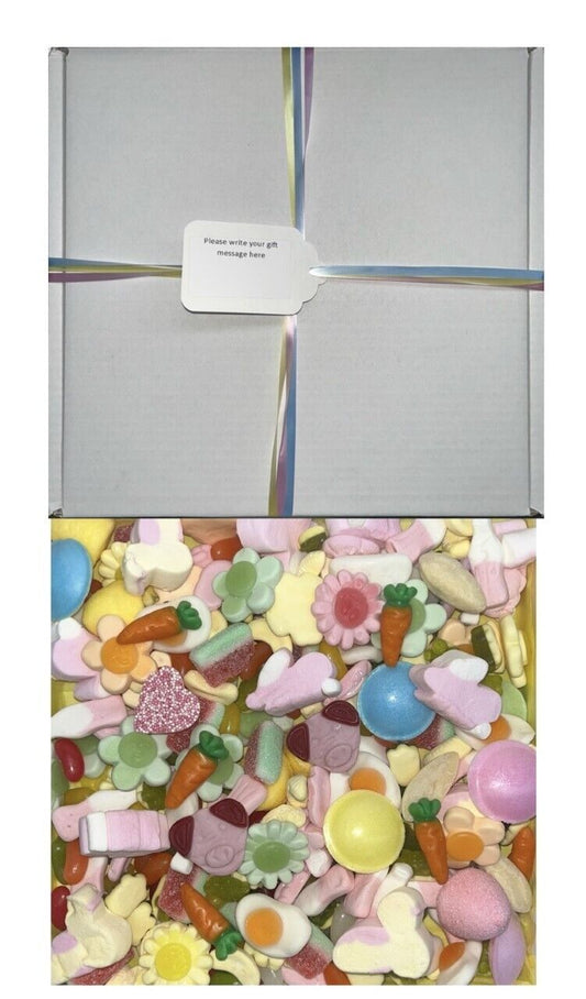 Happy Easter Pick n Mix 1kg Gummy Sweet Box Hamper Gift Present Personalised