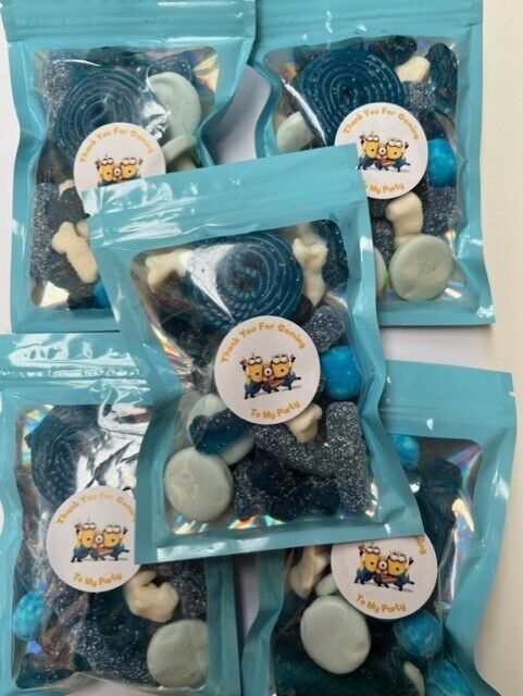 Despicable Me Inspired Themed Birthday Gummy Jelly Sweet Pouch Mix Party Bag Kids Blue Pick Mix