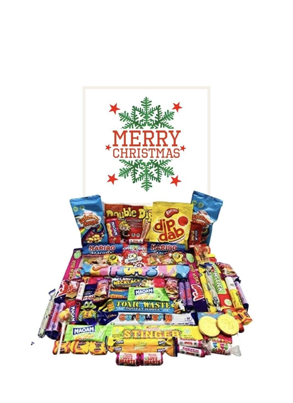 Merry Christmas Pick N Mix Ultimate Retro Sweets Box Gift Candy Hamper